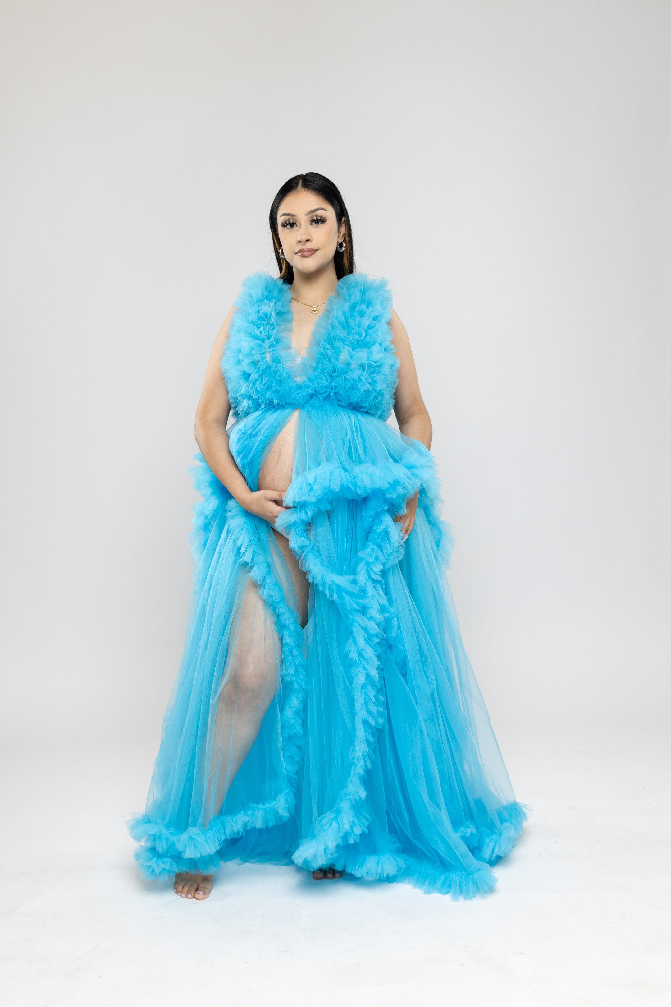 Blue Radiance Maternity Dress