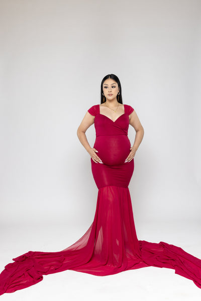 red pregnancy dress Plus Size Maternity Dresses For Holiday Festivities  to pair up to create even more unique styles Maternity Fitted Dark Red Dress